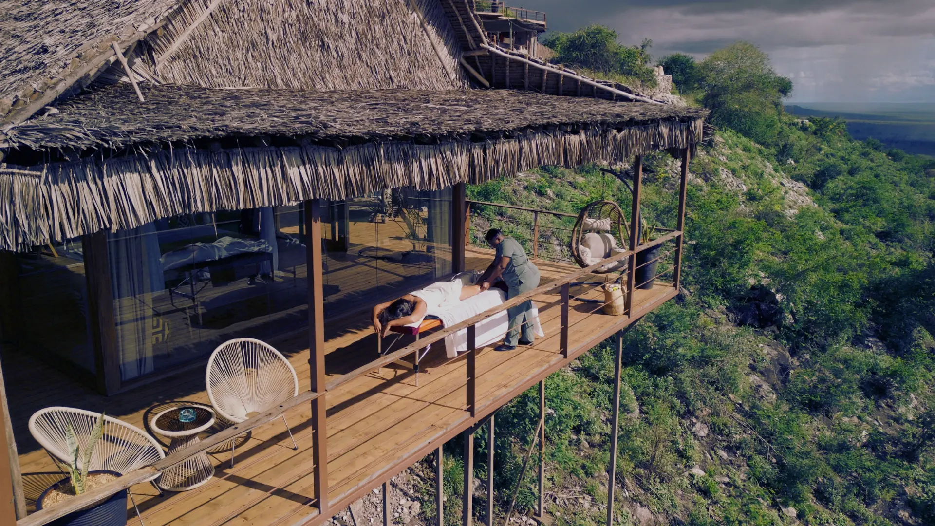 In-room spa treatment at Soroi Lions Bluff Lodge