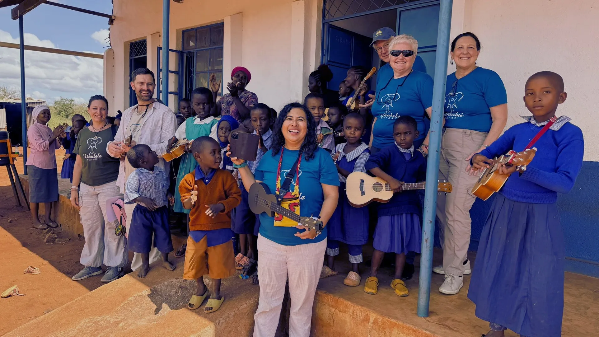 Kenya Ukulele Project at Soroi Lions Bluff Lodge