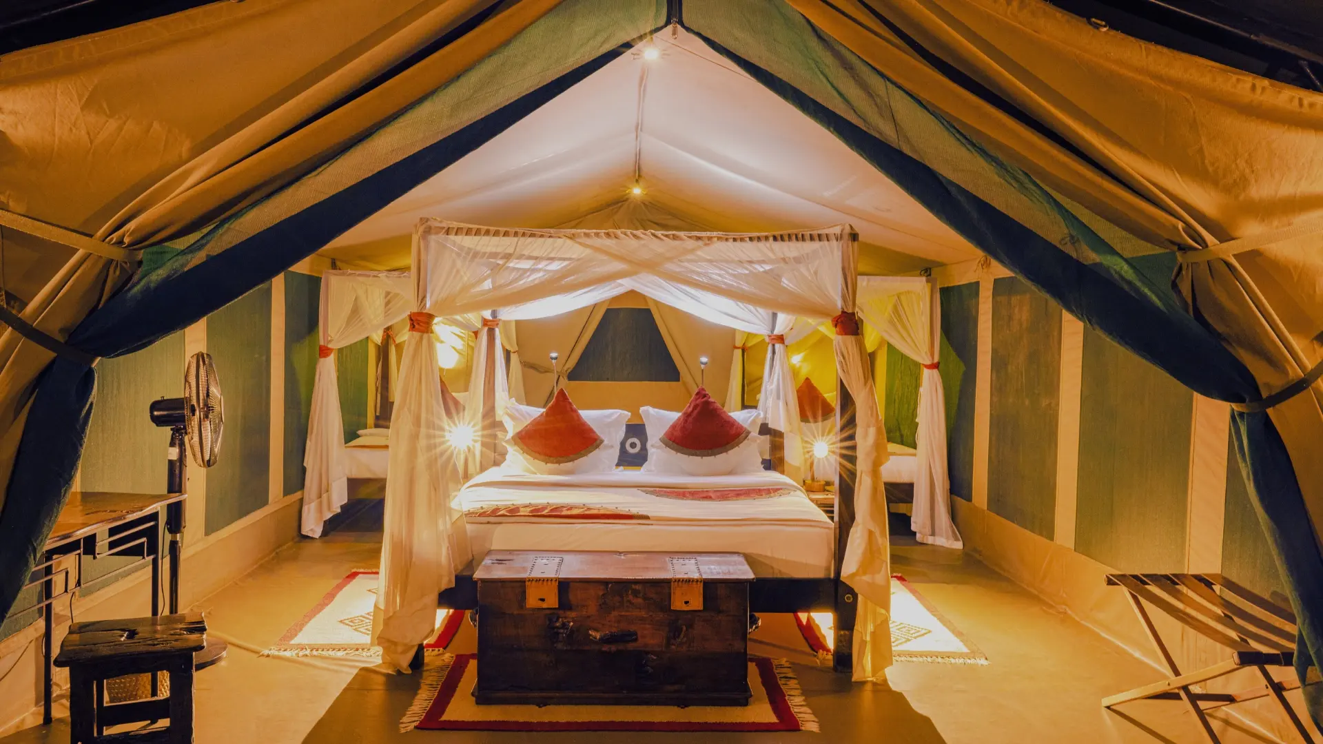 Tent interior at Soroi Mara Bush Camp